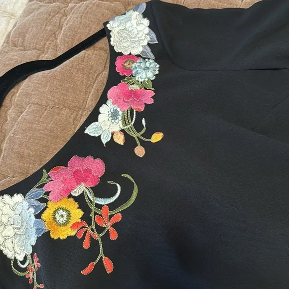 Trina Turk Black Floral Embroidered Dress, SIZE 8 NWOT - Picture 10 of 10